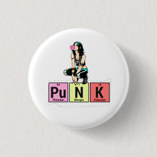 Badge Rond 2,50 Cm Tableau périodique Punk