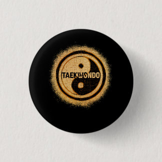 Badge Rond 2,50 Cm Taekwondo Yin Yang Chinese Tae Kwon Do Dualité Mar