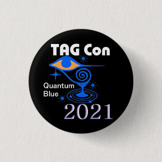 Badge Rond 2,50 Cm TAG Con 2021 - Bleu quantique - NOIR - Bouton