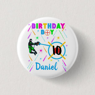 Badge Rond 2,50 Cm Tag laser Anniversaire Garçon Party Gamer Jeu ron