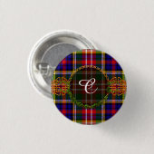 Badge Rond 2,50 Cm Tartan de Christie de monogramme (Devant & derrière)