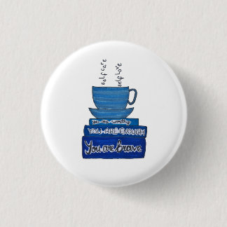 Badge Rond 2,50 Cm Tasse de soin et livres de l'amour