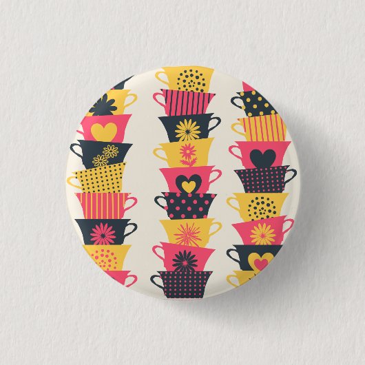 Badge Rond 2,50 Cm Tasses de thé lunatiques (Devant)