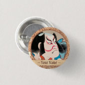 Badge Rond 2,50 Cm tatouage de guerrier d'Ichikawa Danjuro kabuki sam (Devant & derrière)