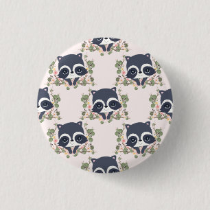 Badge Rond 2,50 Cm Tatouage de Panda And Flower