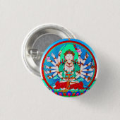 Badge Rond 2,50 Cm Tatouage tibétain Cool Cundhi Bodhisattva (Devant & derrière)