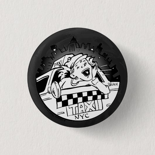 Badge Rond 2,50 Cm Taxi fille (Devant)
