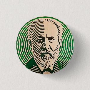 Badge Rond 2,50 Cm Tchaikovsky Portrait style optique minimal