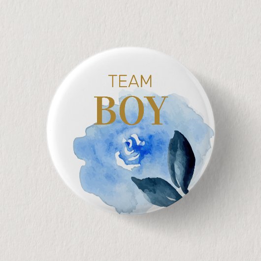 Badge Rond 2,50 Cm Team Blue révèle le baby shower (Devant)