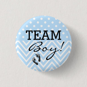 Badge Rond 2,50 Cm Team Boy Baby shower bleu