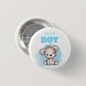 Badge Rond 2,50 Cm Team Boy Bear Gender Revela (Devant & derrière)