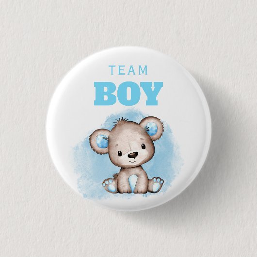 Badge Rond 2,50 Cm Team Boy Bear Gender Revela (Devant)
