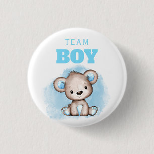 Badge Rond 2,50 Cm Team Boy Bear Gender Revela