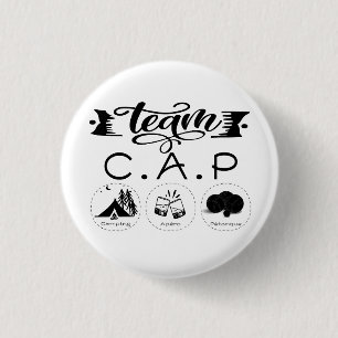 Badge Rond 2,50 Cm Team C.A.P Camping Apéro Pétanque