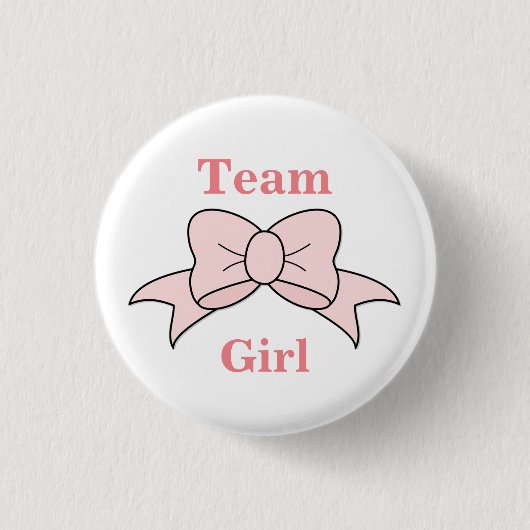 Badge Rond 2,50 Cm Team Girl Pink Bow Gender Reveal  (Devant)