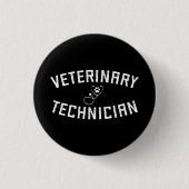 Badge Rond 2,50 Cm Technicien vétérinaire | Vet Tech Paw Stethoscope (Devant)