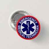 BADGE ROND 2,50 CM TECHNICIENS MÉDICALE EMT DE SECOURS (Devant & derrière)
