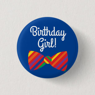 Badge Rond 2,50 Cm Teddy Bear Rainbow Cute 1ère fête anniversaire