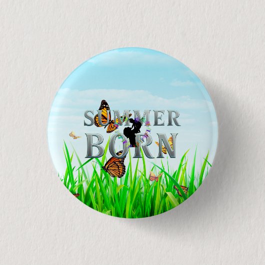 Badge Rond 2,50 Cm TEE Né en été (Devant)