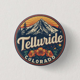 Badge Rond 2,50 Cm Telluride Colorado ski cadeaux d'extérieur vintage