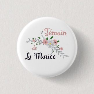 Badge Rond 2,50 Cm Témoin de la Mariée - mariage bucolique
