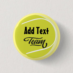 Badge Rond 2,50 Cm Tennis avec nom de votre équipe sur balle