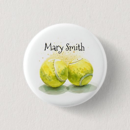 Badge Rond 2,50 Cm Tennis ball with your name (Devant)
