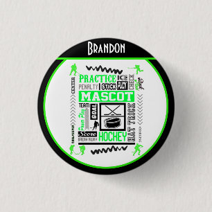 Badge Rond 2,50 Cm Terminologie de hockey sur gazon personnalisée ver