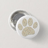 Badge Rond 2,50 Cm Terrazzo Dog Pawprint Motif Art (Devant & derrière)