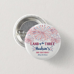 Badge Rond 2,50 Cm Terre Des Trois ! 4 juillet 3ème anniversaire