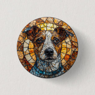 Badge Rond 2,50 Cm Tervier Jack Russell coloré en mosaïque