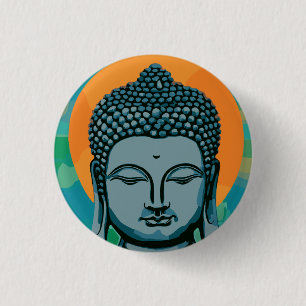 Badge Rond 2,50 Cm Tête de bouddha zen