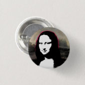 Badge Rond 2,50 Cm Tête de Mona Lisa (Devant & derrière)