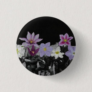 Badge Rond 2,50 Cm Têtes de fleurs dans l'espace