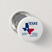 Badge Rond 2,50 Cm TEXAS Écriture chrétienne béni (Devant & derrière)