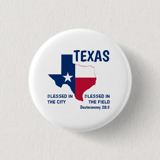 Badge Rond 2,50 Cm TEXAS Écriture chrétienne béni (Devant)