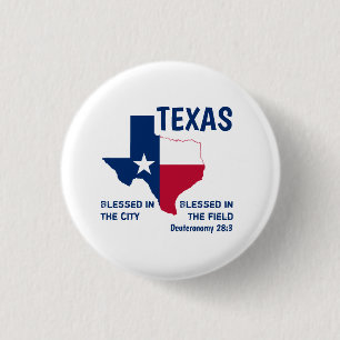 Badge Rond 2,50 Cm TEXAS Écriture chrétienne béni