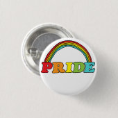 Badge Rond 2,50 Cm Texte de la fierté et arc-en-ciel (Devant & derrière)