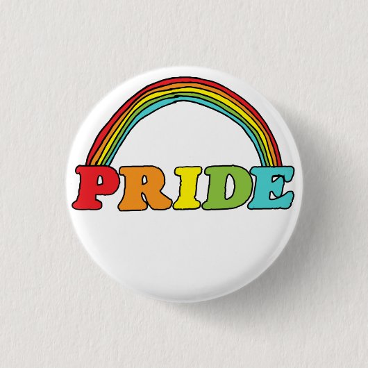 Badge Rond 2,50 Cm Texte de la fierté et arc-en-ciel (Devant)