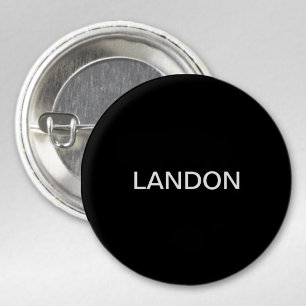 Badge Rond 2,50 Cm Texte éditable moderne Noir & Blanc