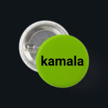 Badge Rond 2,50 Cm texte minimaliste kamala chaux noir cool<br><div class="desc">kamala texte minimaliste noir chaux vert cool bouton. Texte noir entièrement personnalisable sur arrière - plan de couleur vert citron.</div>