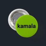 Badge Rond 2,50 Cm texte minimaliste kamala chaux noir cool<br><div class="desc">kamala texte minimaliste noir chaux vert cool bouton. Texte noir entièrement personnalisable sur arrière - plan de couleur vert citron.</div>