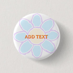 Badge Rond 2,50 Cm Texte personnalisé du dessin de fleur