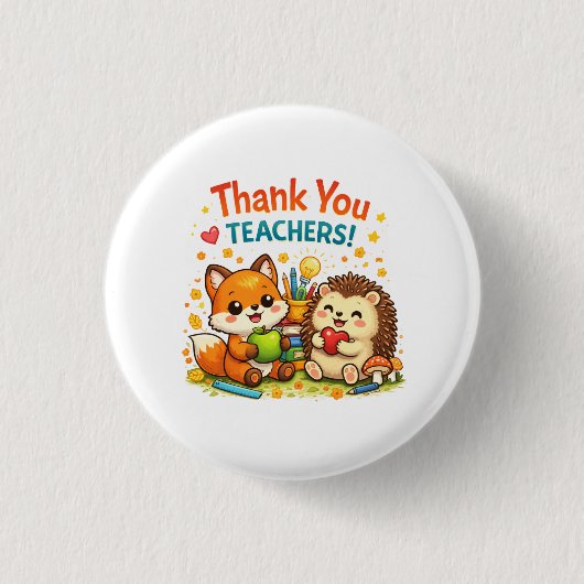 Badge Rond 2,50 Cm Thank You Teachers Button  (Devant)