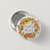 Badge Rond 2,50 Cm Thanksgiving Wreath - Simplement béni (Devant & derrière)