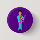 Badge Rond 2,50 Cm The Purple Pixie – Funk Legend Button (Devant)