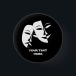 Badge Rond 2,50 Cm Théâtre Masque Comédie Tragédie Noir Blanc Personn<br><div class="desc">Théâtre Masque Comédie Tragédie Noir Blanc Personnalisé bouton</div>