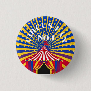 Badge Rond 2,50 Cm Thème de cirque Mouvement radieux de points
