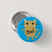 Badge Rond 2,50 Cm Thème de fête d'anniversaire de Cat Cute Kitty (Devant & derrière)