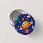 Badge Rond 2,50 Cm Thème de l'espace et des planètes (Devant & derrière)